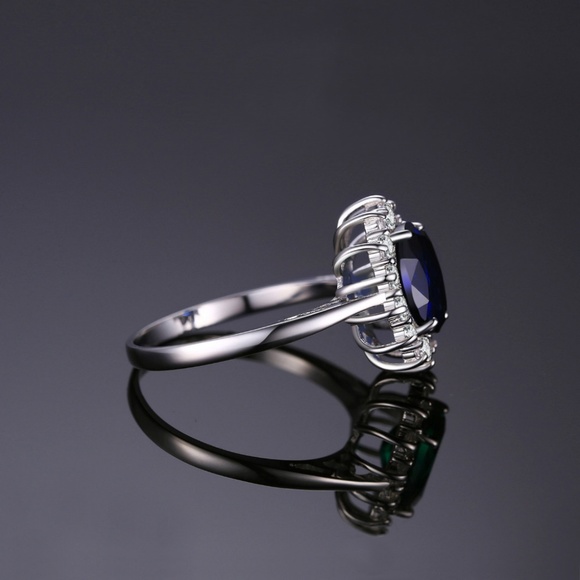 Blue Sapphire Sterling Silver Ring - Picture 3 of 5